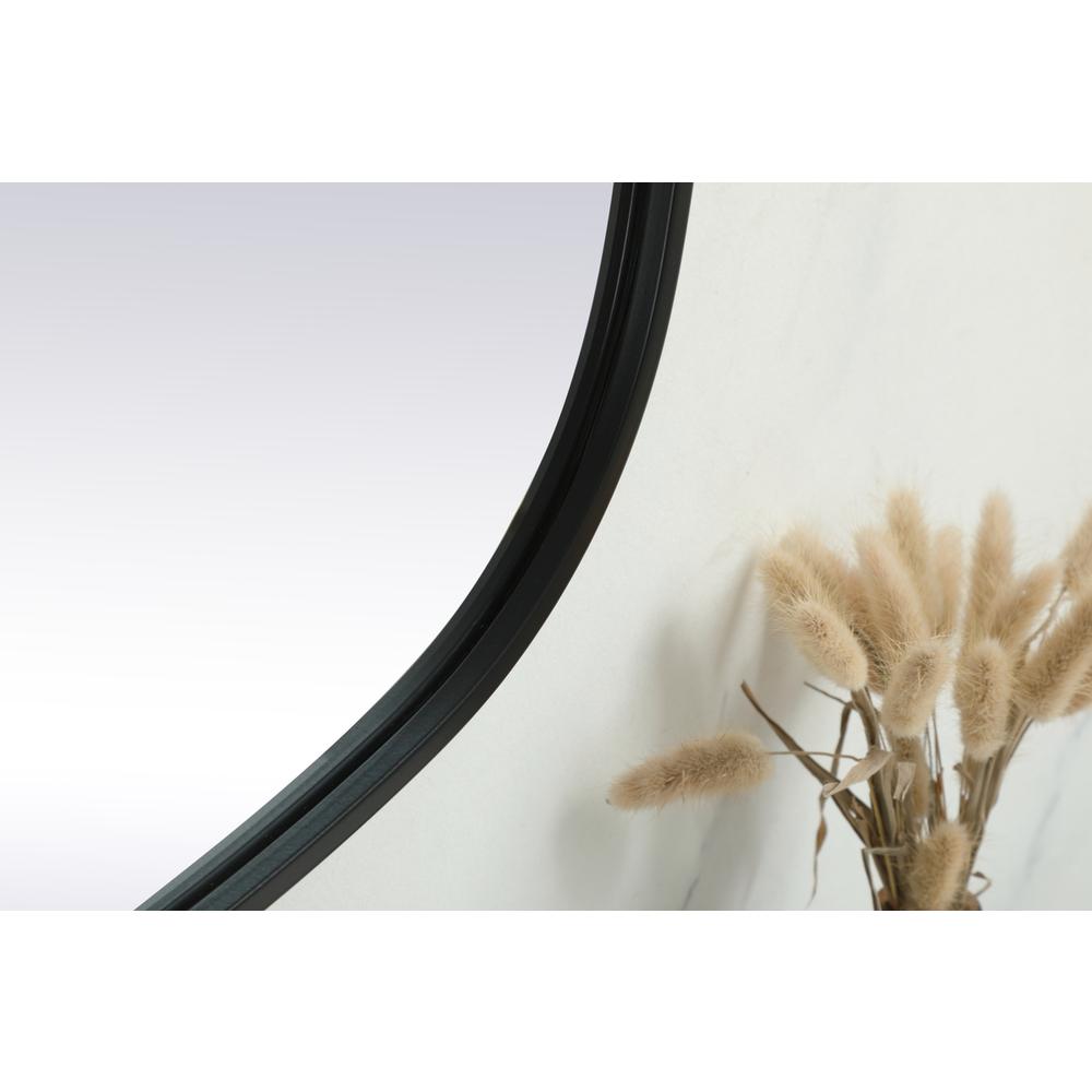 Metal Frame Oval Mirror 24x60 Inch in Black. Picture 6