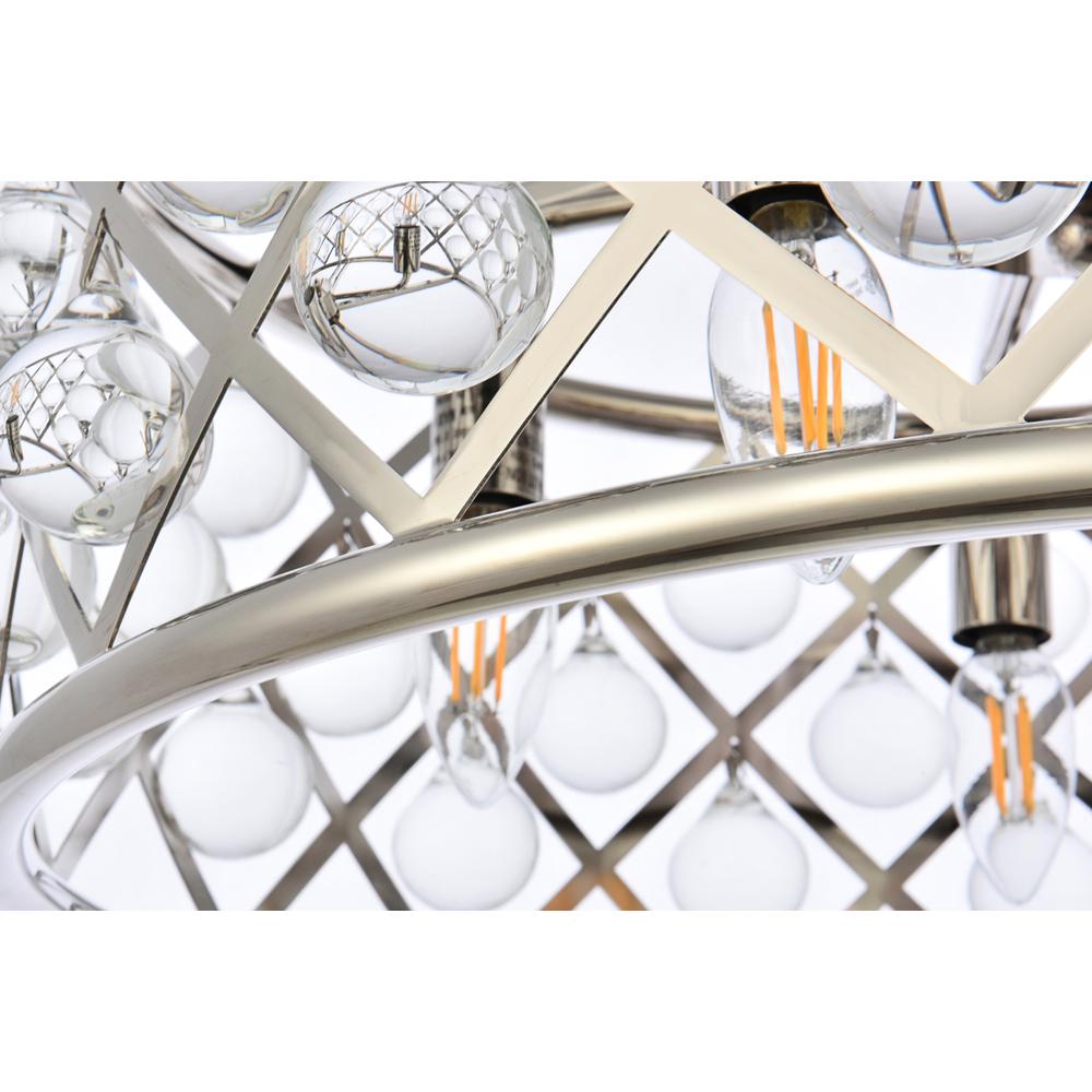 Madison 5 light polished Nickel Pendant Clear Royal Cut Crystal. Picture 5