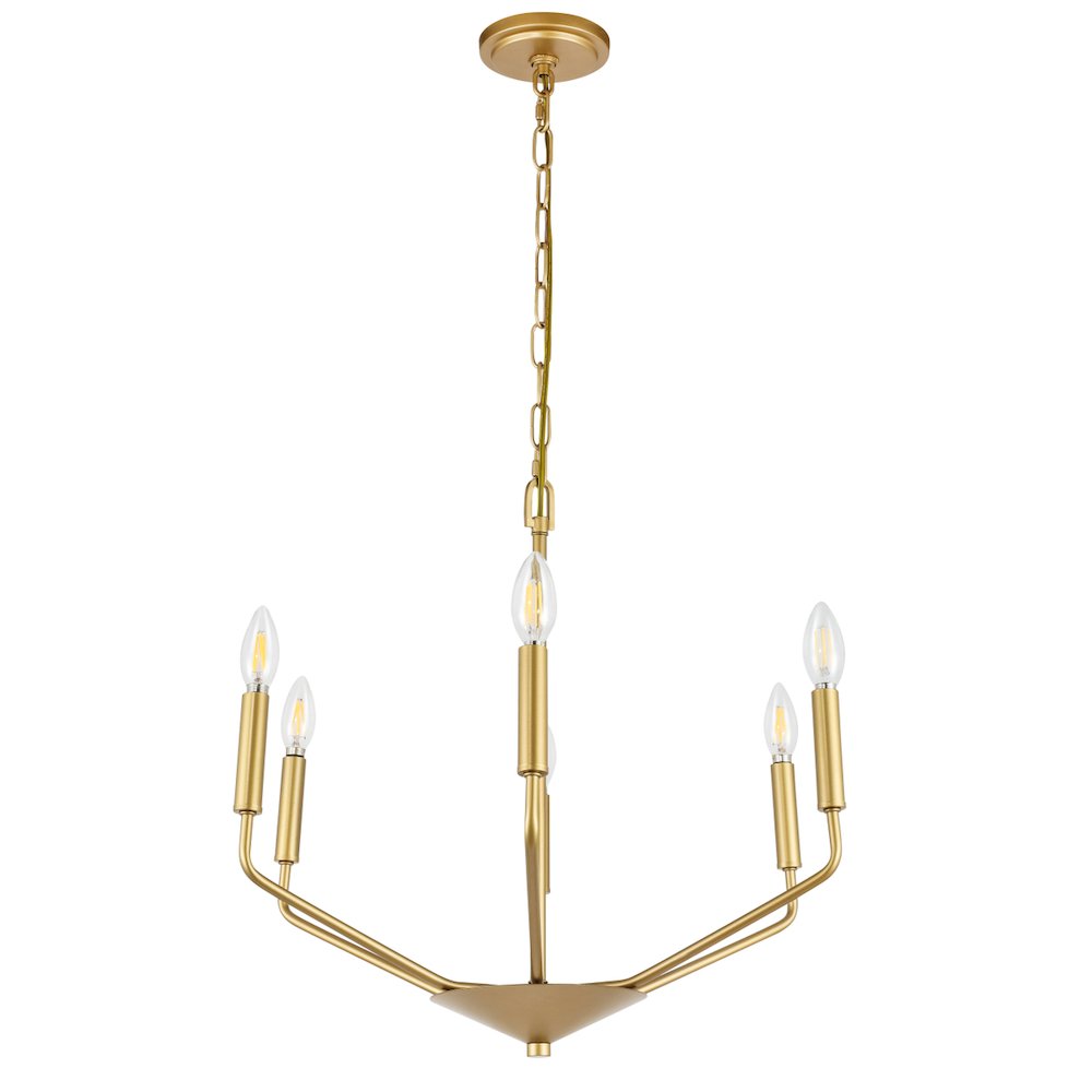 Enzo 6 Light Brass Pendant. Picture 8