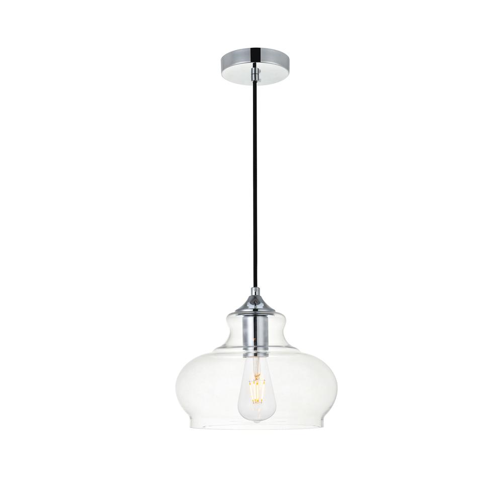 Destry 1 Light Chrome Pendant With Clear Glass. Picture 1