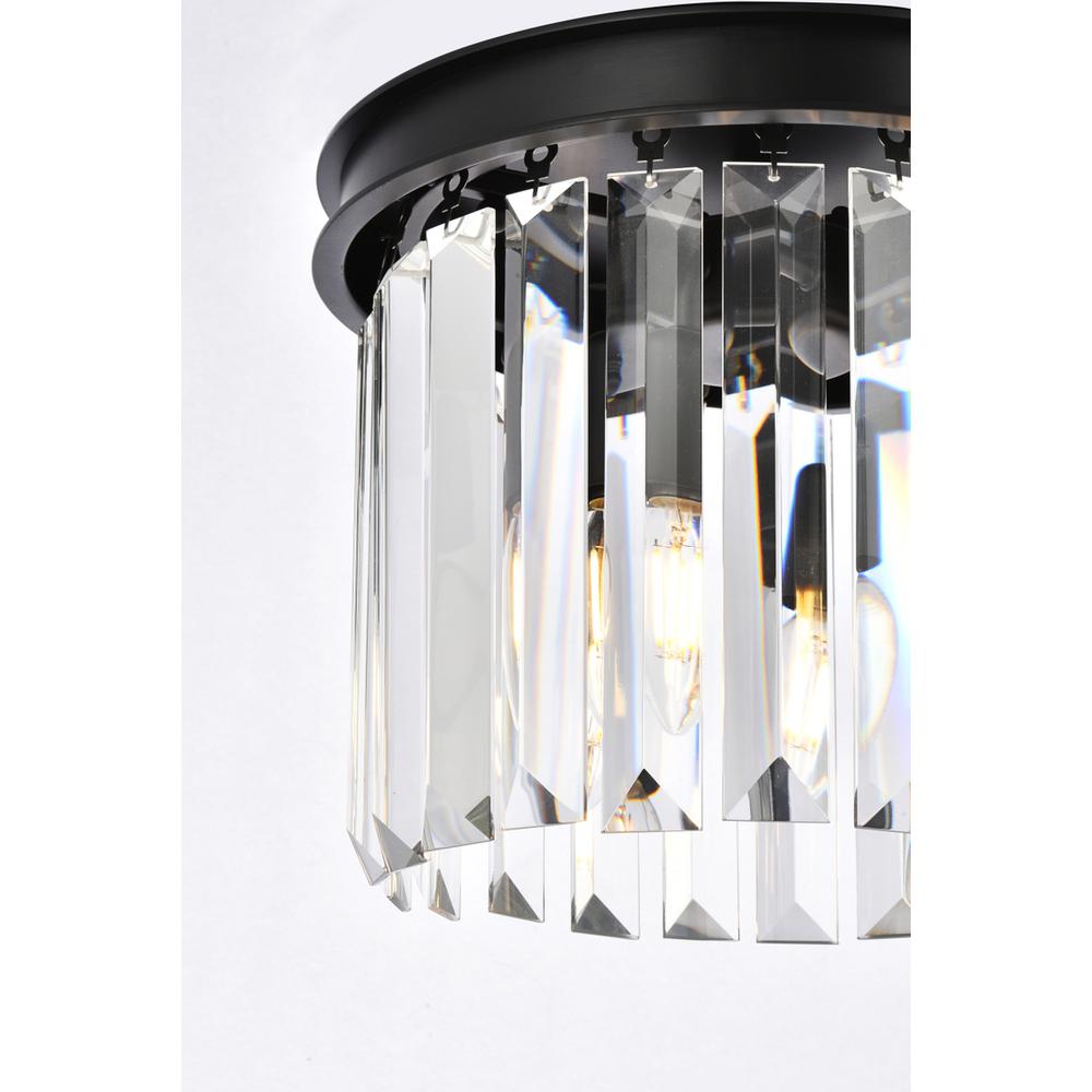 Sydney 3 light Matte Black Pendant Clear Royal Cut Crystal. Picture 4