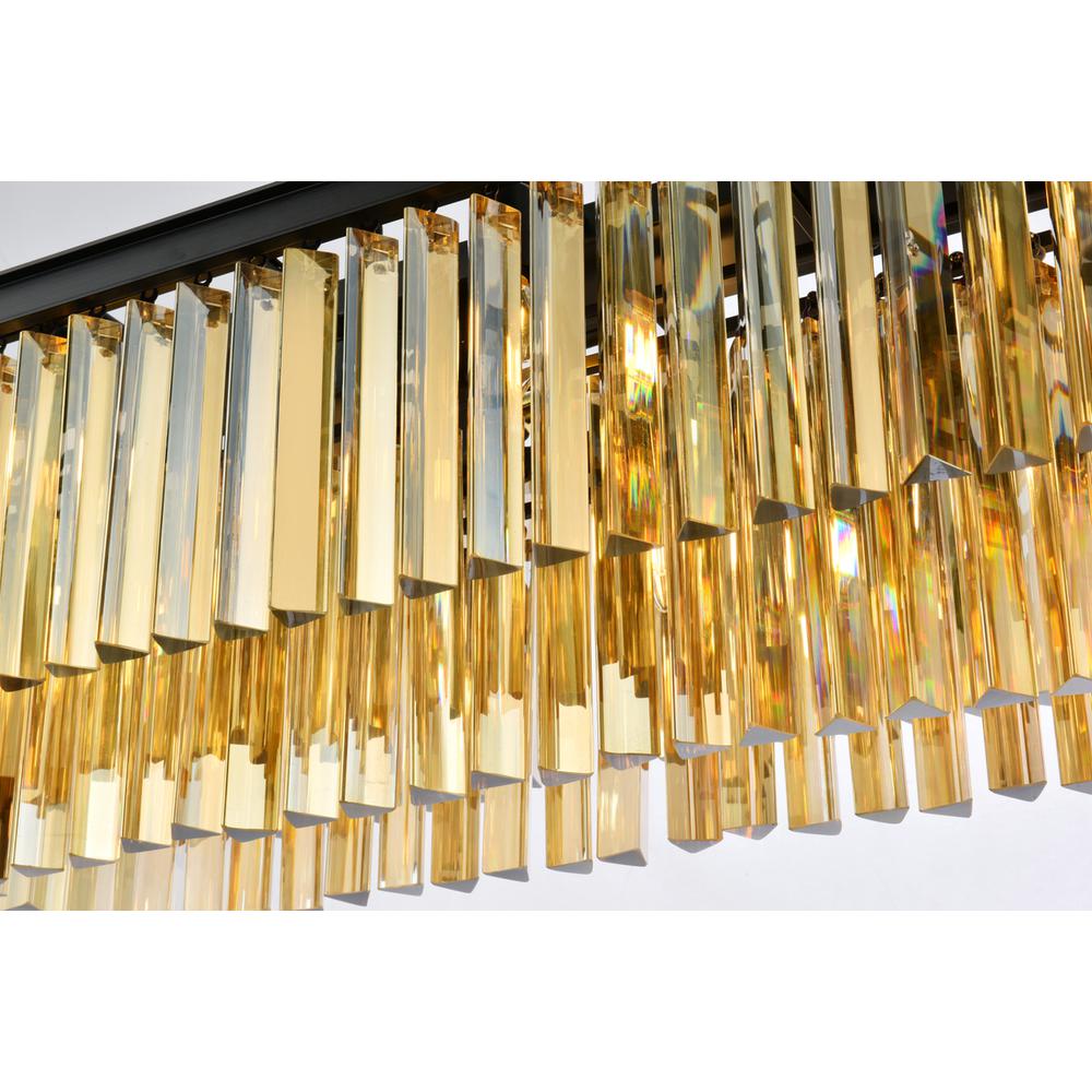 Sydney 12 light Matte Black Chandelier Golden Teak (Smoky) Royal Cut Crystal. Picture 3