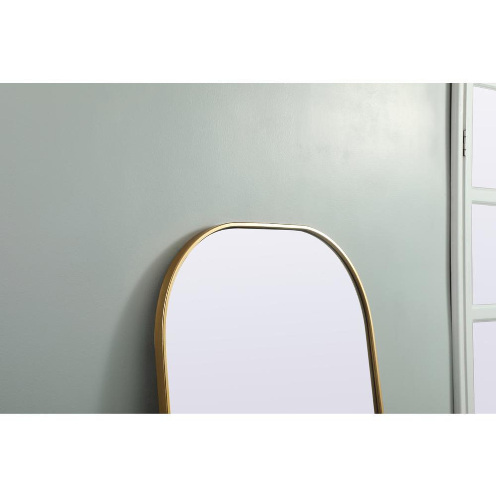 Metal Frame Arch Full Length Mirror 28x74 Inch in Brass. Picture 5