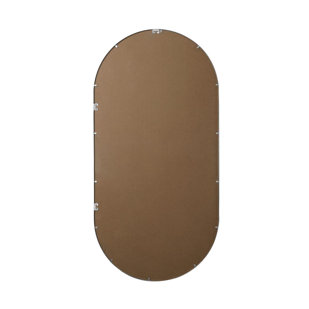 Metal Frame Oval Mirror 36x72 Inch in Silver. Picture 10