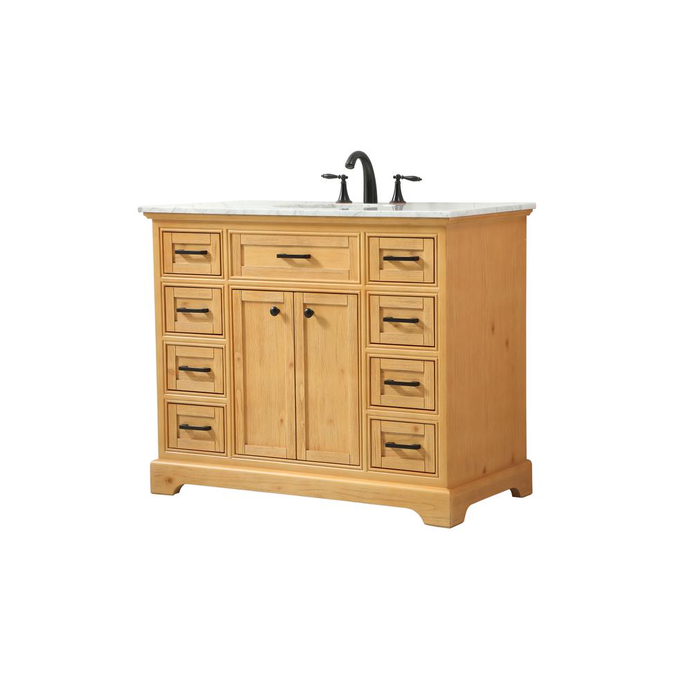 42 inch Single bathroom vanity in natural wood. Picture 7