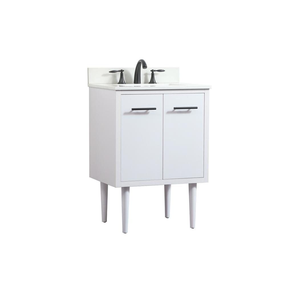 24 inch Single bathroom vanity in white with backsplash. Picture 10