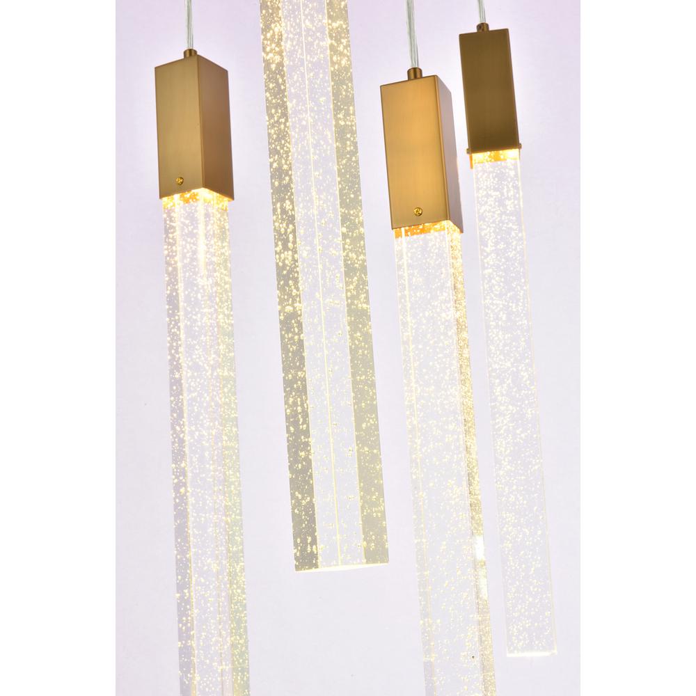 Weston 10 lights pendant in satin gold. Picture 3