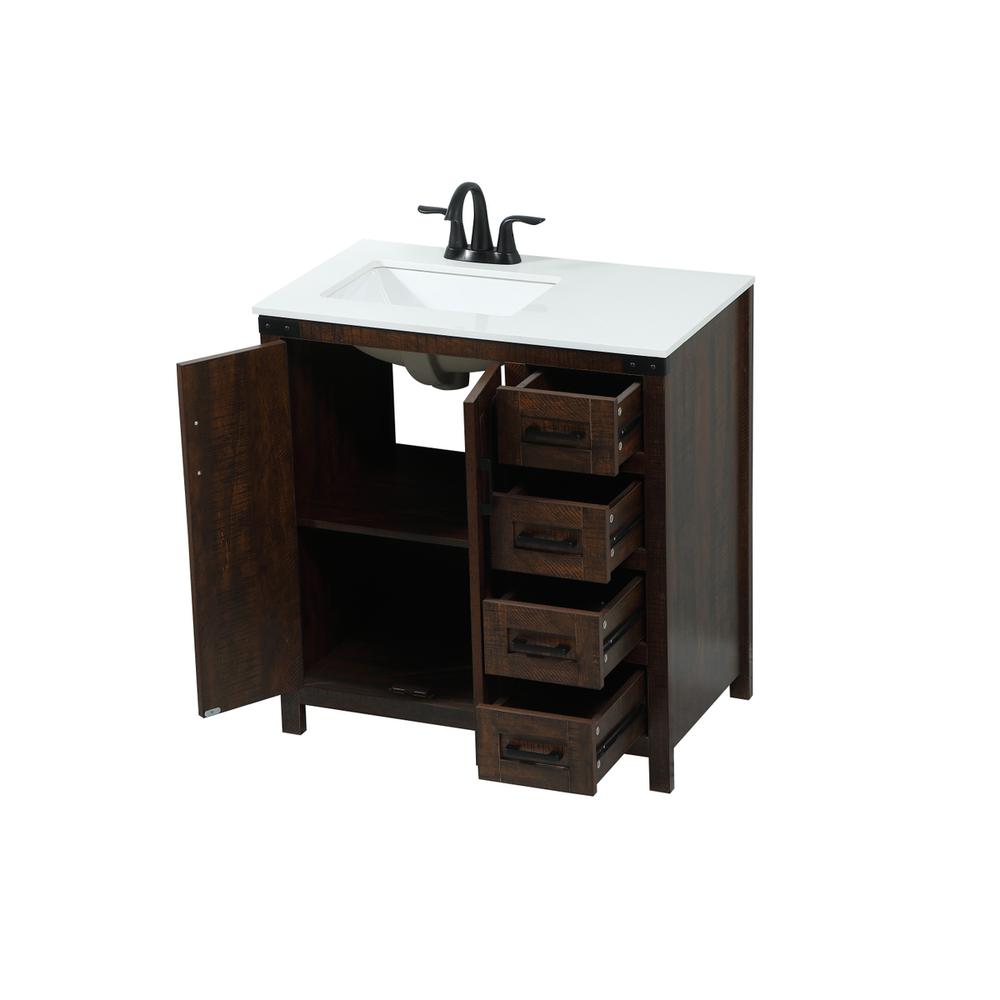 32 inch Single bathroom vanity in expresso. Picture 9