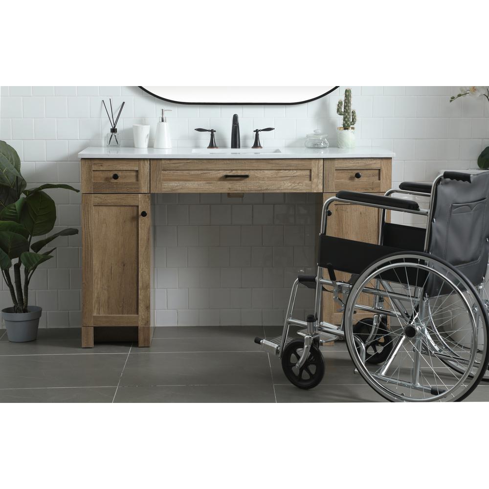 54 Inch ADA Compliant Bathroom Vanity In Natural Oak. Picture 14