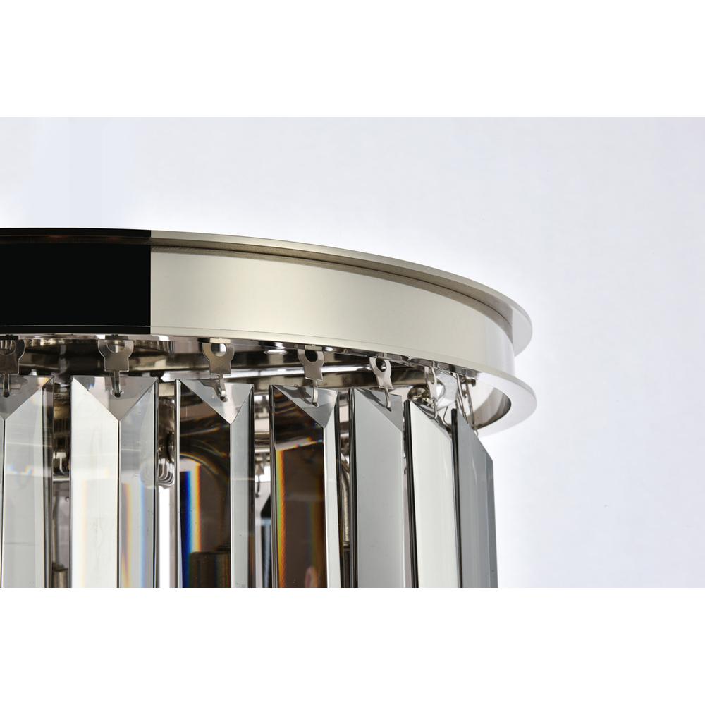 Sydney 3 light polished nickel Flush Mount Silver Shade (Grey) Royal Cut Crystal. Picture 4