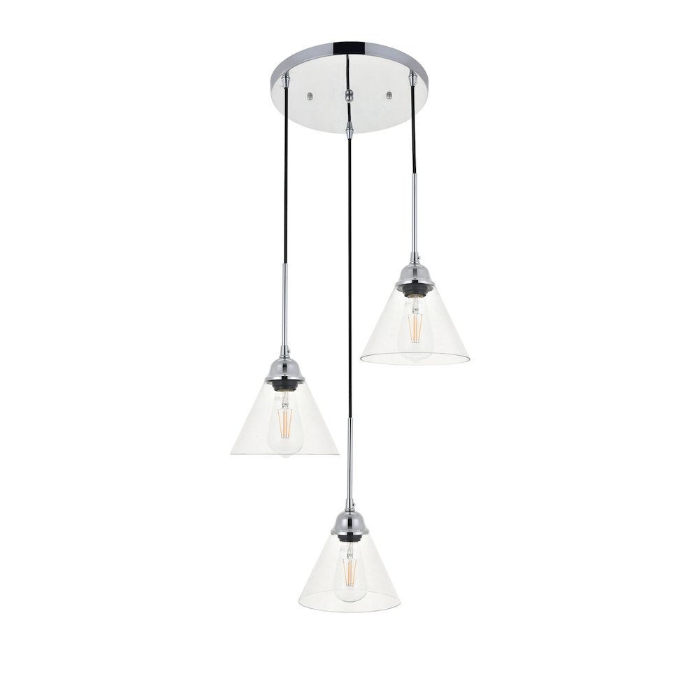 Histoire 3 Light Chrome Pendant. Picture 7