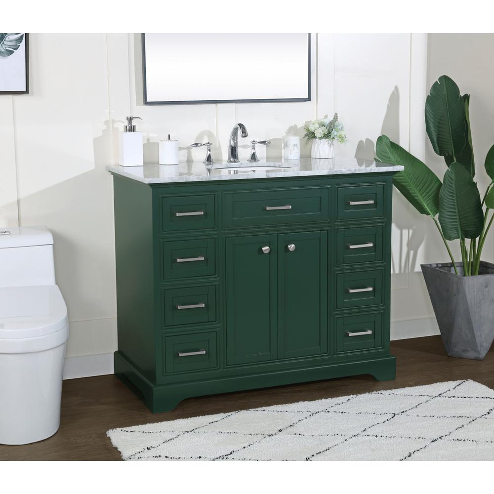 42 inch Single bathroom vanity in green. Picture 2