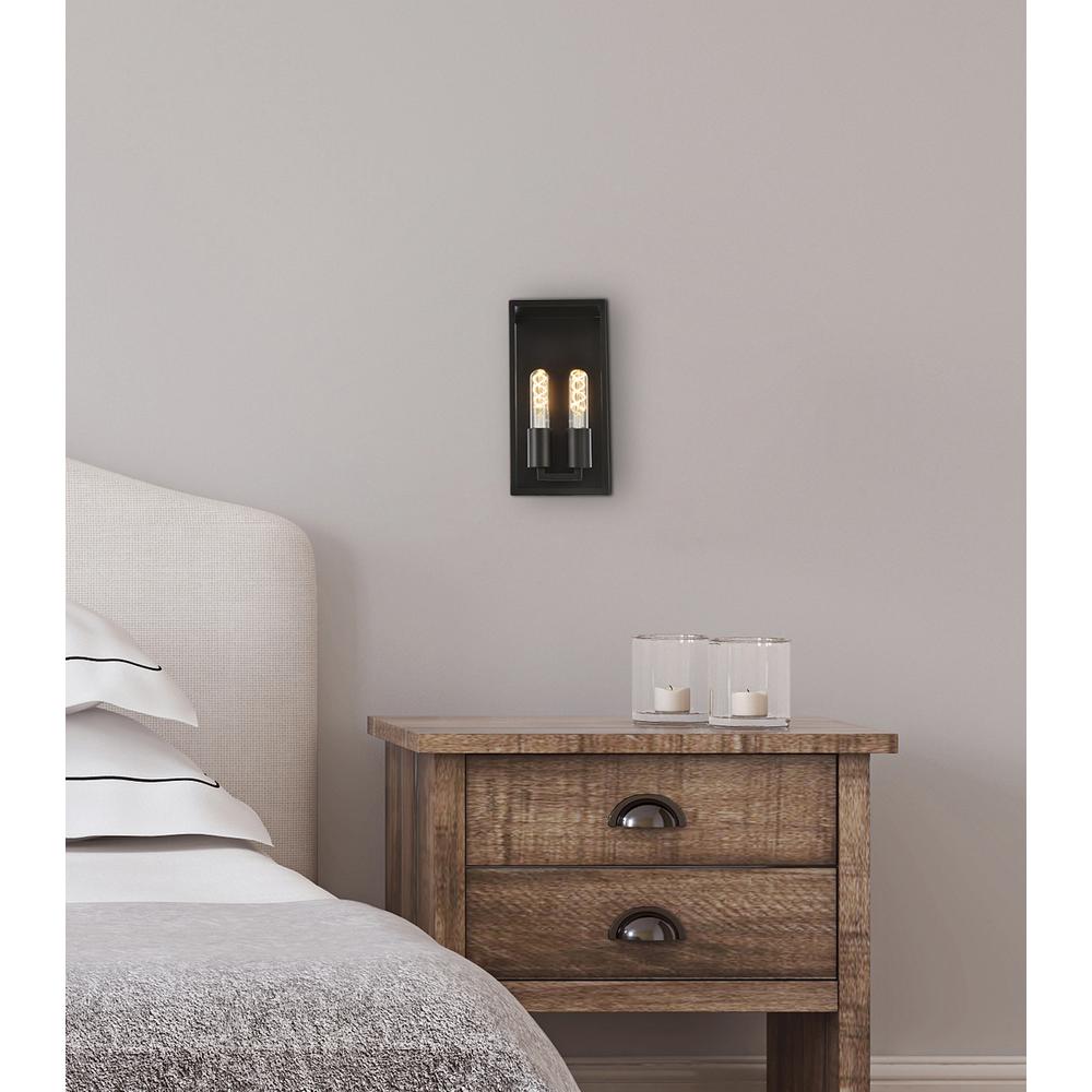 Voir 2 lights wall sconce in black. Picture 6