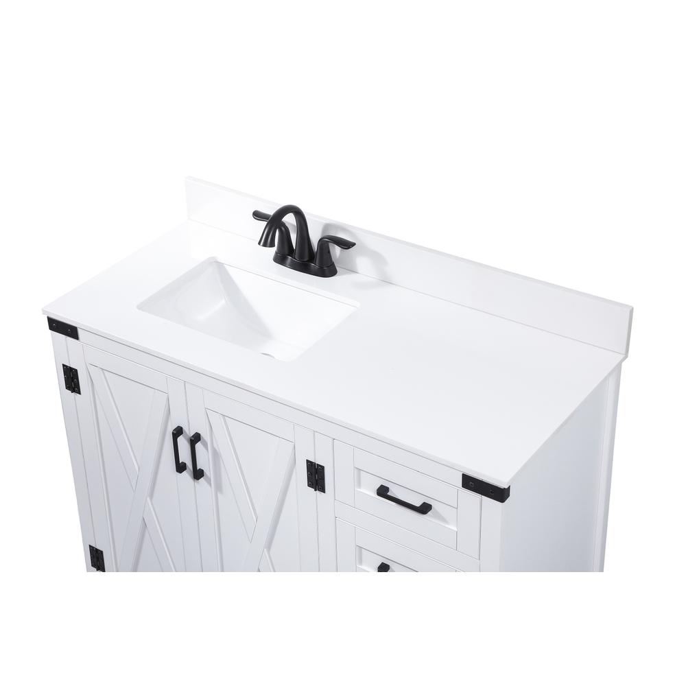 42 inch Single bathroom vanity in white with backsplash. Picture 10