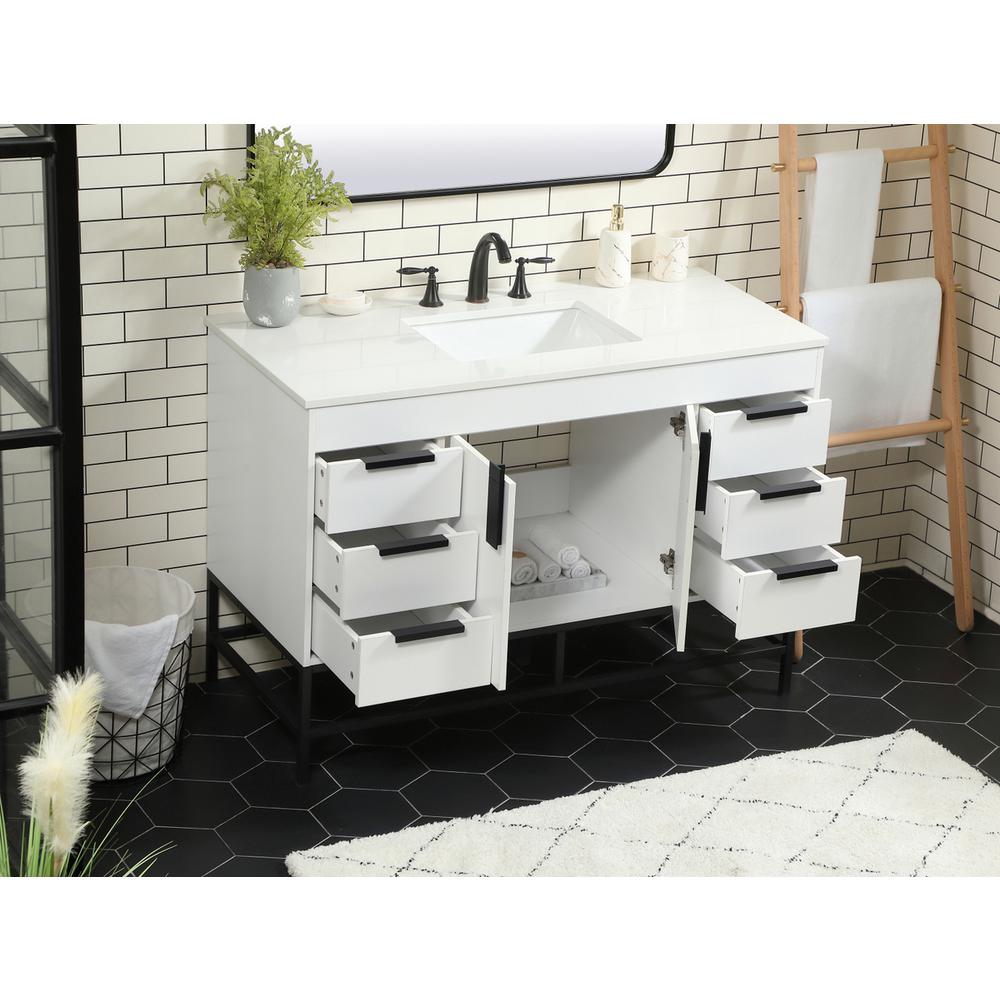 48 inch Single bathroom vanity in white. Picture 3