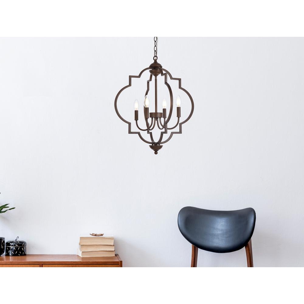 Sandara 4 lights pendant in weathered oak. Picture 7