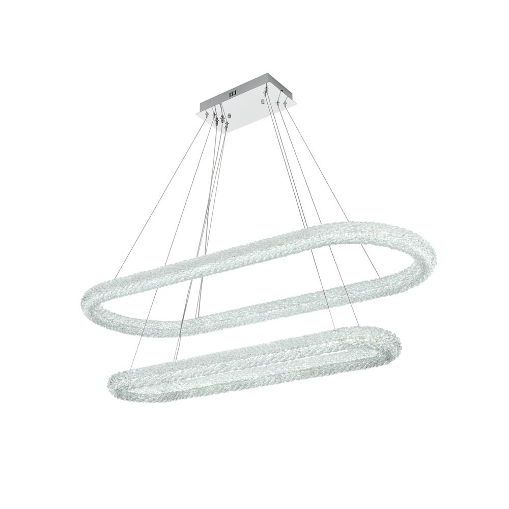 Bowen 51 inch Adjustable LED Chandelier in Chrome. Picture 3