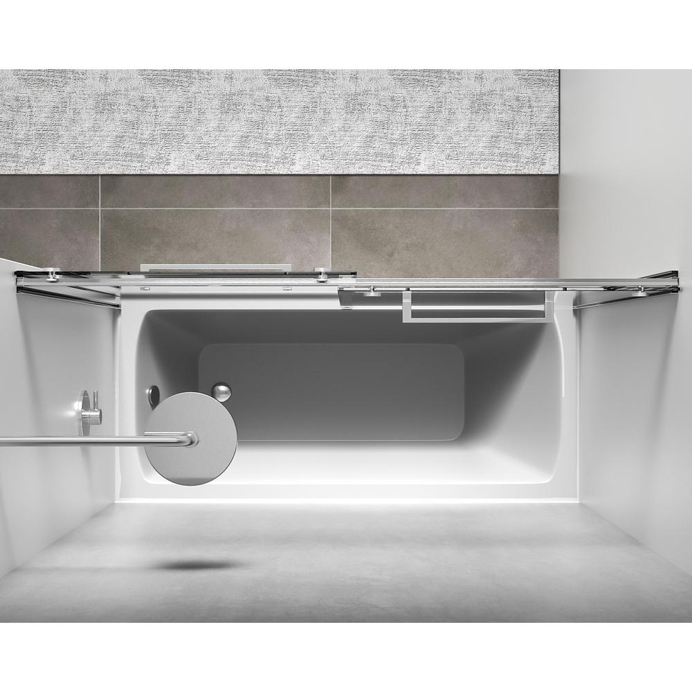 Frameless tub door 60 x 60 Brushed Nickel. Picture 4
