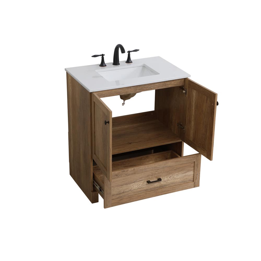 30 inch Single Bathroom Vanity in Natural oak. Picture 8
