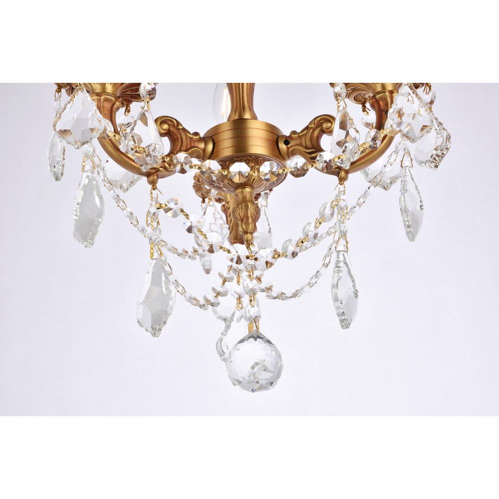 Rosalia 3 light French Gold Flush Mount Clear Royal Cut Crystal. Picture 3