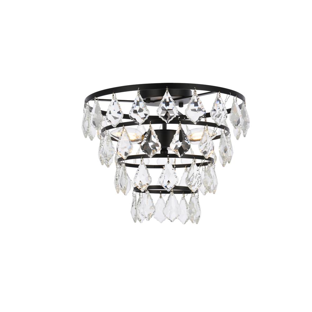 Ella 14 inch flush mount in black. Picture 1