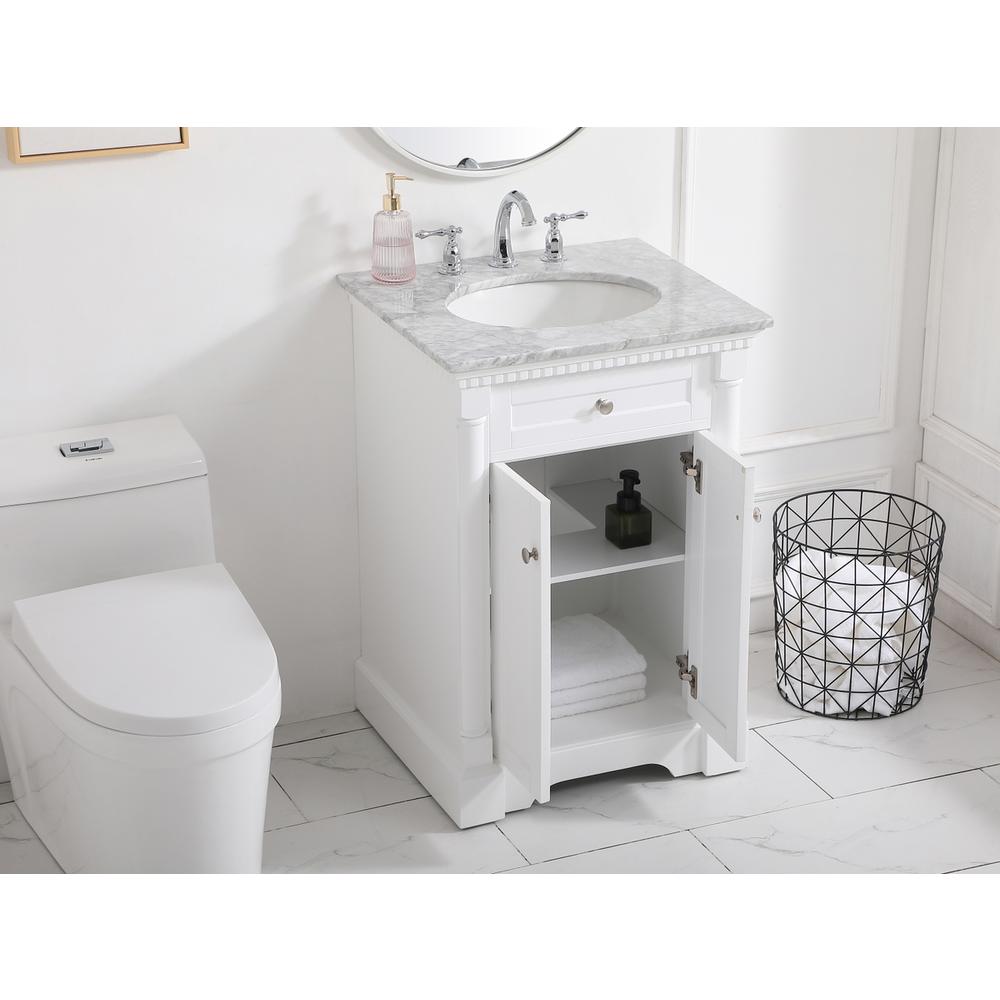 24 inch Single bathroom vanity in  White. Picture 3