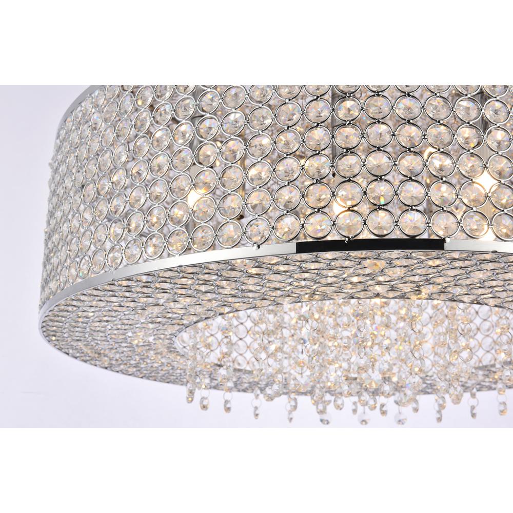 Amelie 10 light Chrome Pendant Clear Royal Cut Crystal. Picture 3