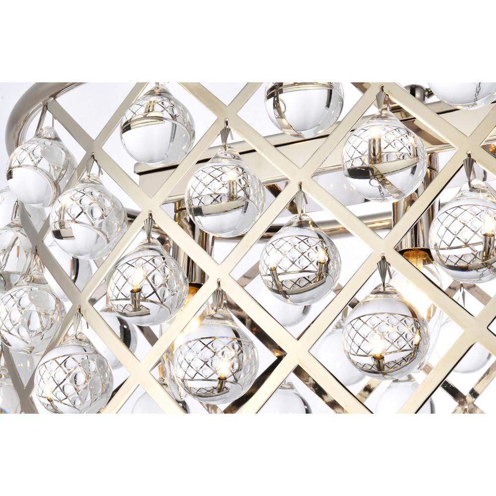 Madison 6 light polished Nickel Chandelier Clear Royal Cut Crystal. Picture 5