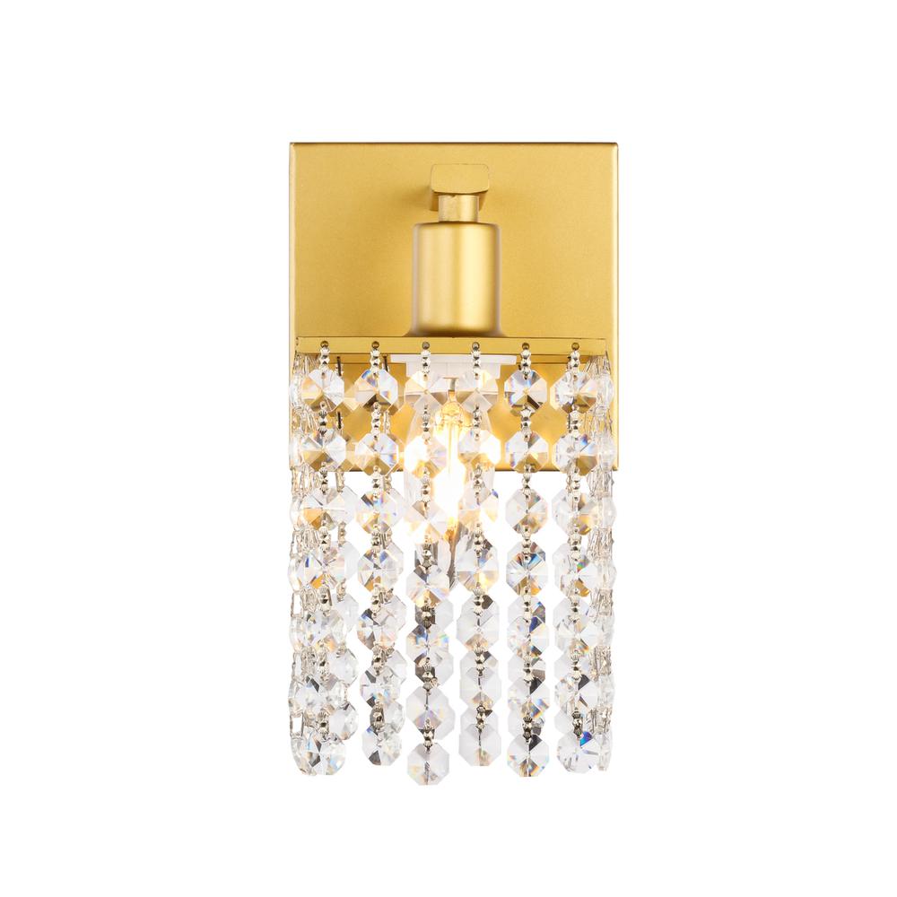 Phineas 1 light Brass and Clear Crystals wall sconce. Picture 1