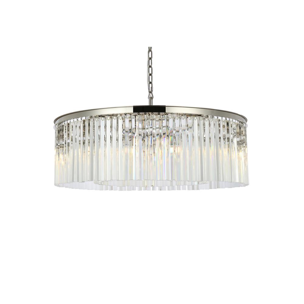 Sydney 10 light polished nickel Chandelier Clear Royal Cut Crystal. Picture 2
