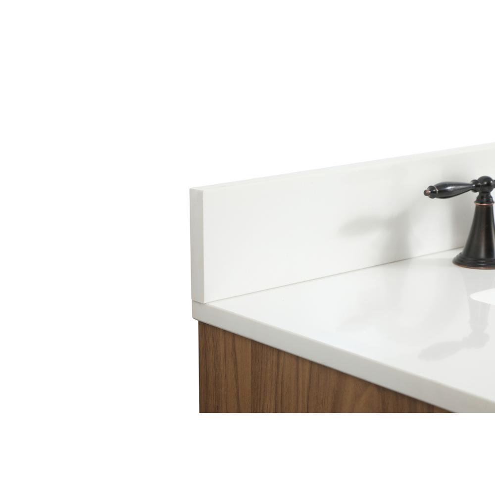 32 inch Single bathroom vanity in walnut brown with backsplash. Picture 11