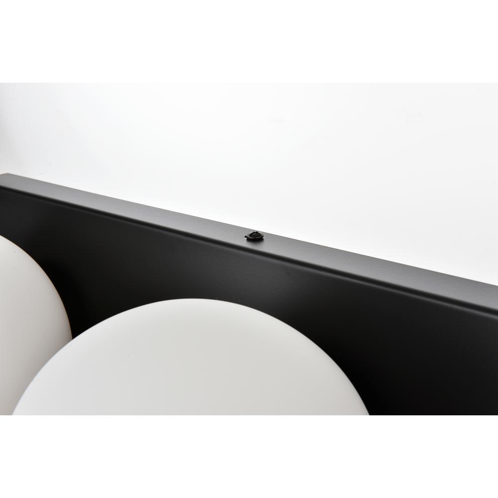 Jaylin 4 light Black and frosted white Bath Sconce. Picture 5