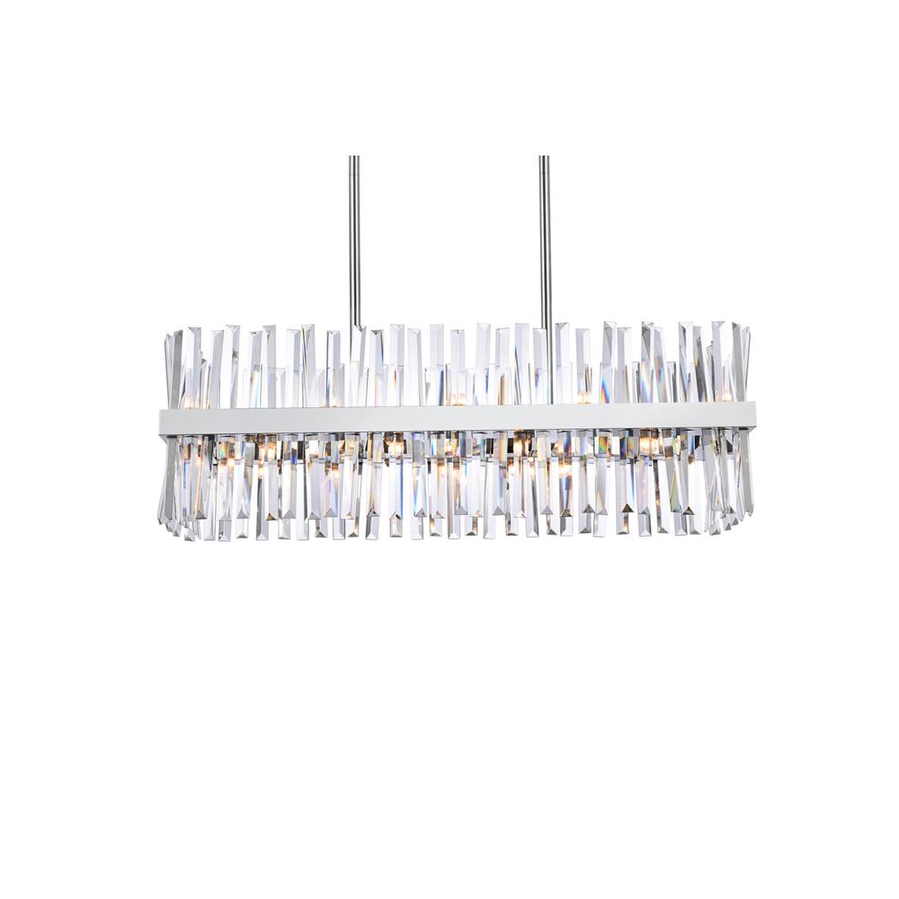 Serephina 36 inch crystal rectangle chandelier light in chrome. Picture 2