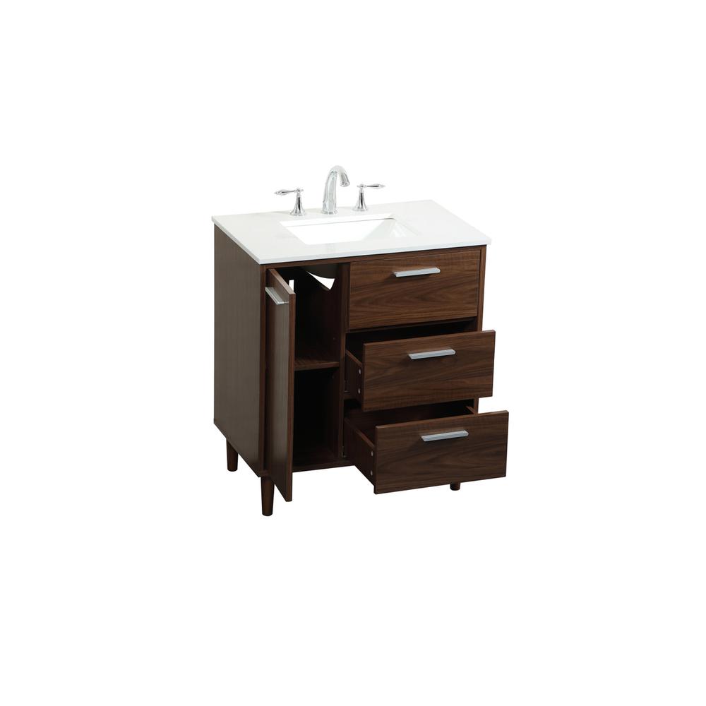 30 inch bathroom vanity in Walnut. Picture 9