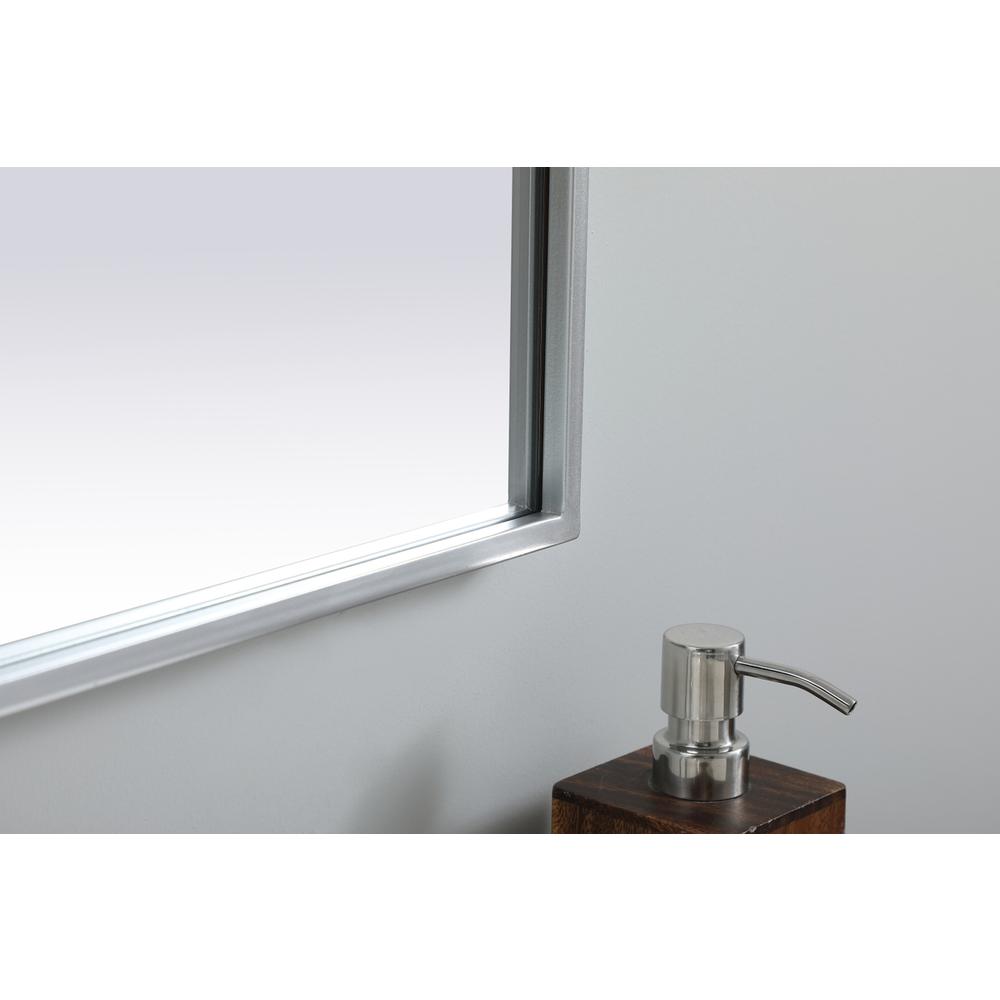 Metal Frame Arch Mirror 27x30 Inch in Silver. Picture 6