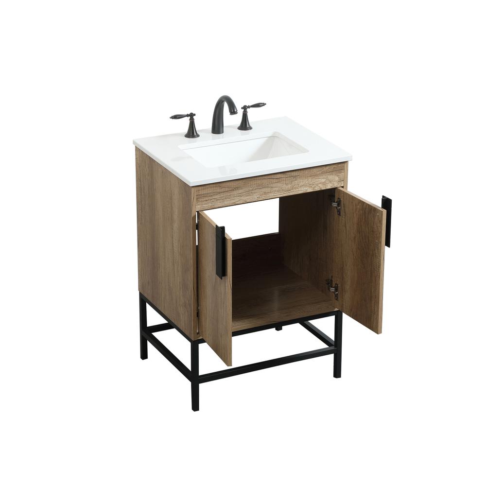 24 inch Single bathroom vanity in natural oak. Picture 9