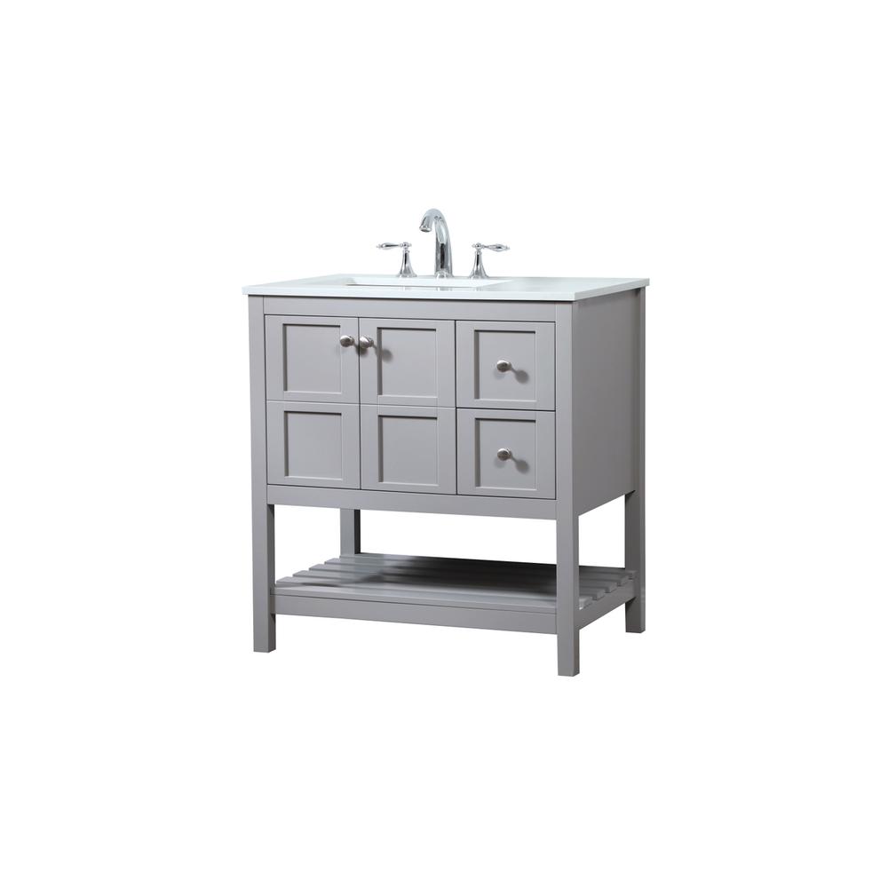 32 inch Single bathroom vanity in grey. Picture 7