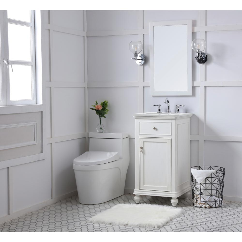 19 inch Single Bathroom vanity in antique white. Picture 9