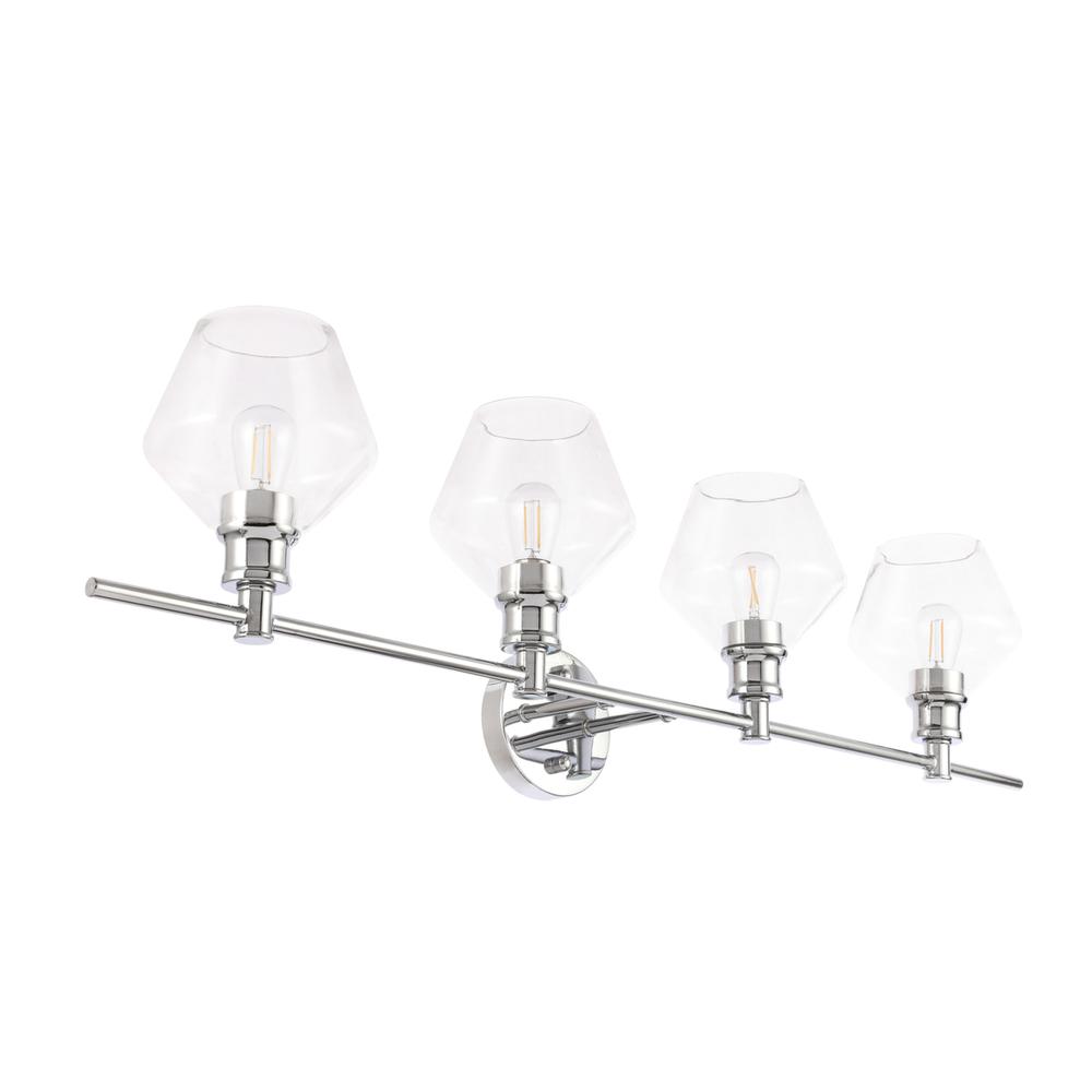 Gene 4 light Chrome and Clear glass Wall sconce. Picture 8
