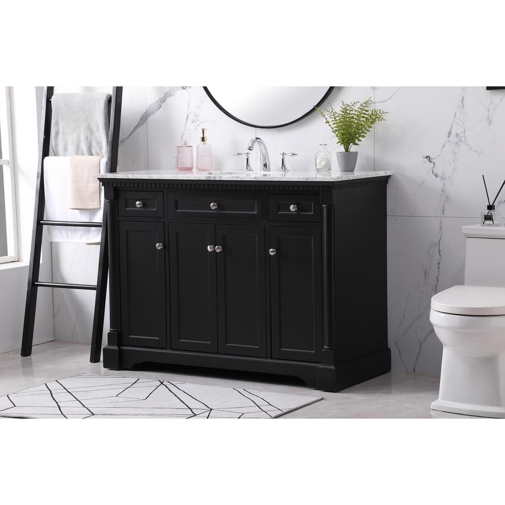 48 inch Single bathroom vanity set in black. Picture 2