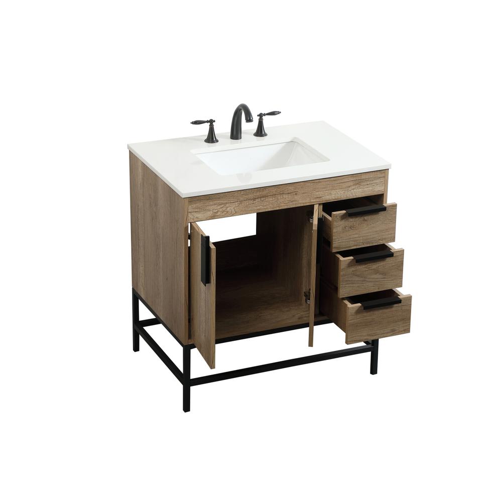 32 inch Single bathroom vanity in natural oak. Picture 9