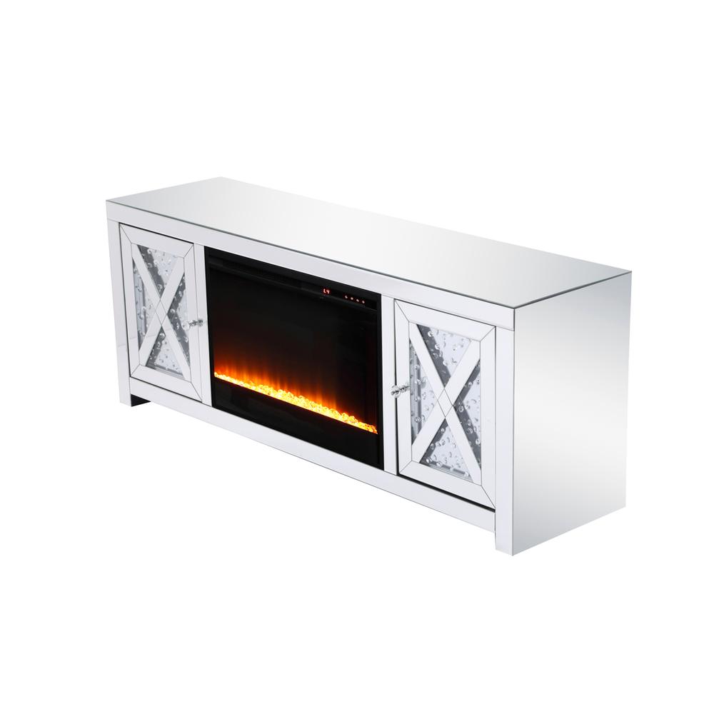 59 in.crystal mirrored TV stand with crystal insert fireplace. Picture 6