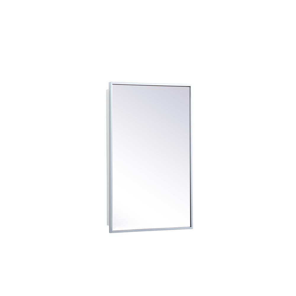 Metal mirror medicine cabinet 17 inch x 28 inch in silver. Picture 5