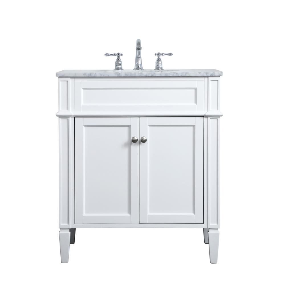 30 inch Single bathroom vanity in White. Picture 1