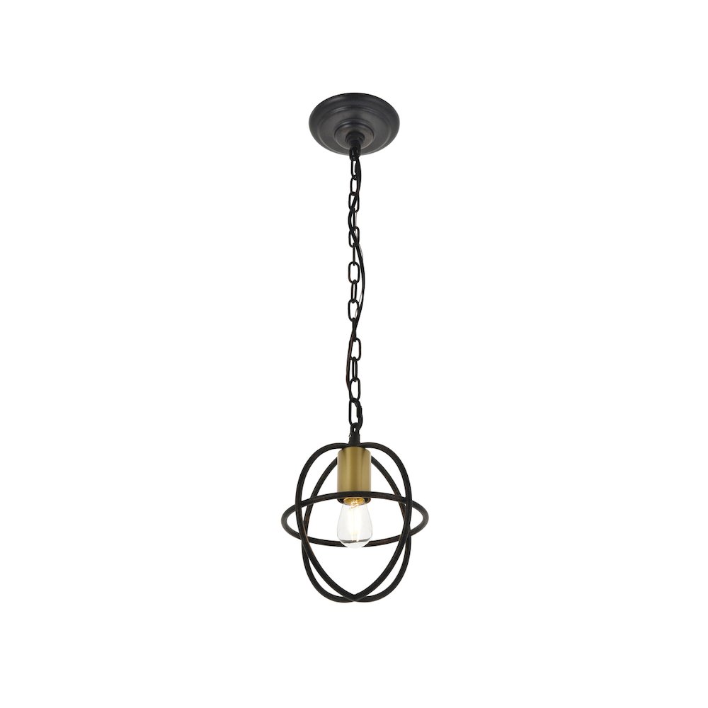 Octavia 1 Light Brass And Dark Brown Pendant. Picture 7