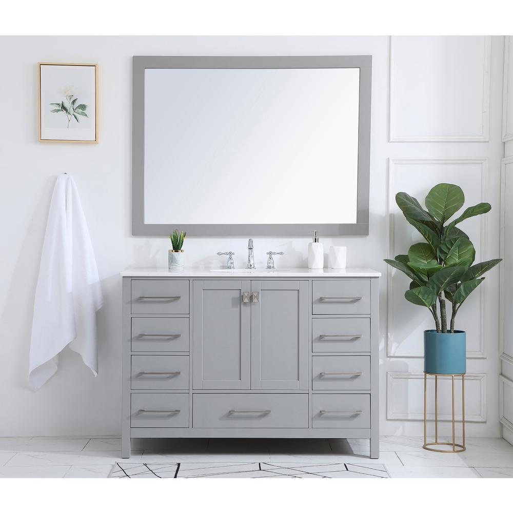 48 inch Single Bathroom Vanity in Gray. Picture 4