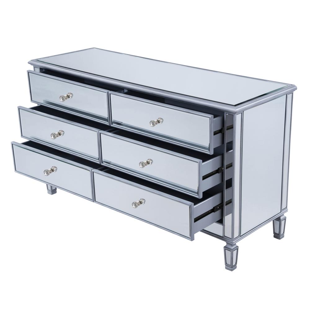 6 drawers cabinet 60 in. x 20 in. x 34 in. in silver paint. Picture 6