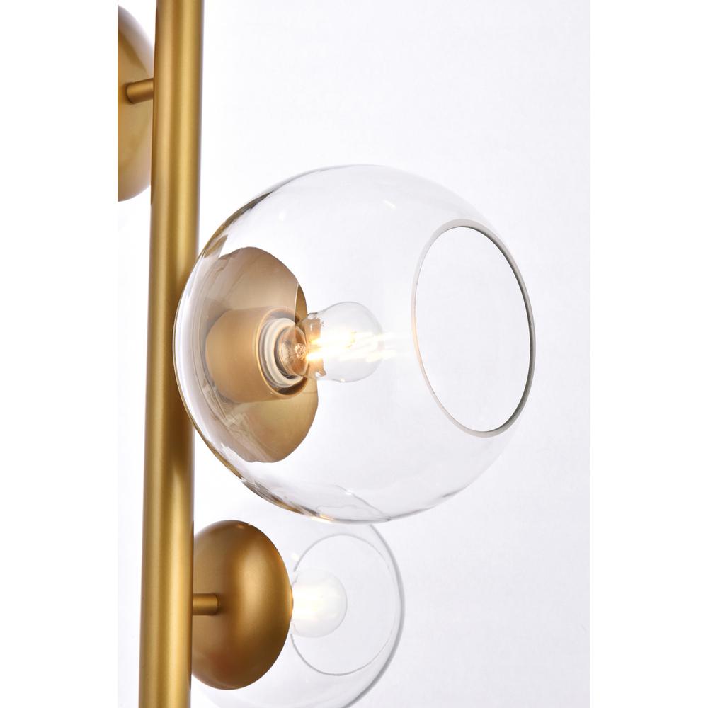 Wells 18 inch pendant in brass with clear shade. Picture 3