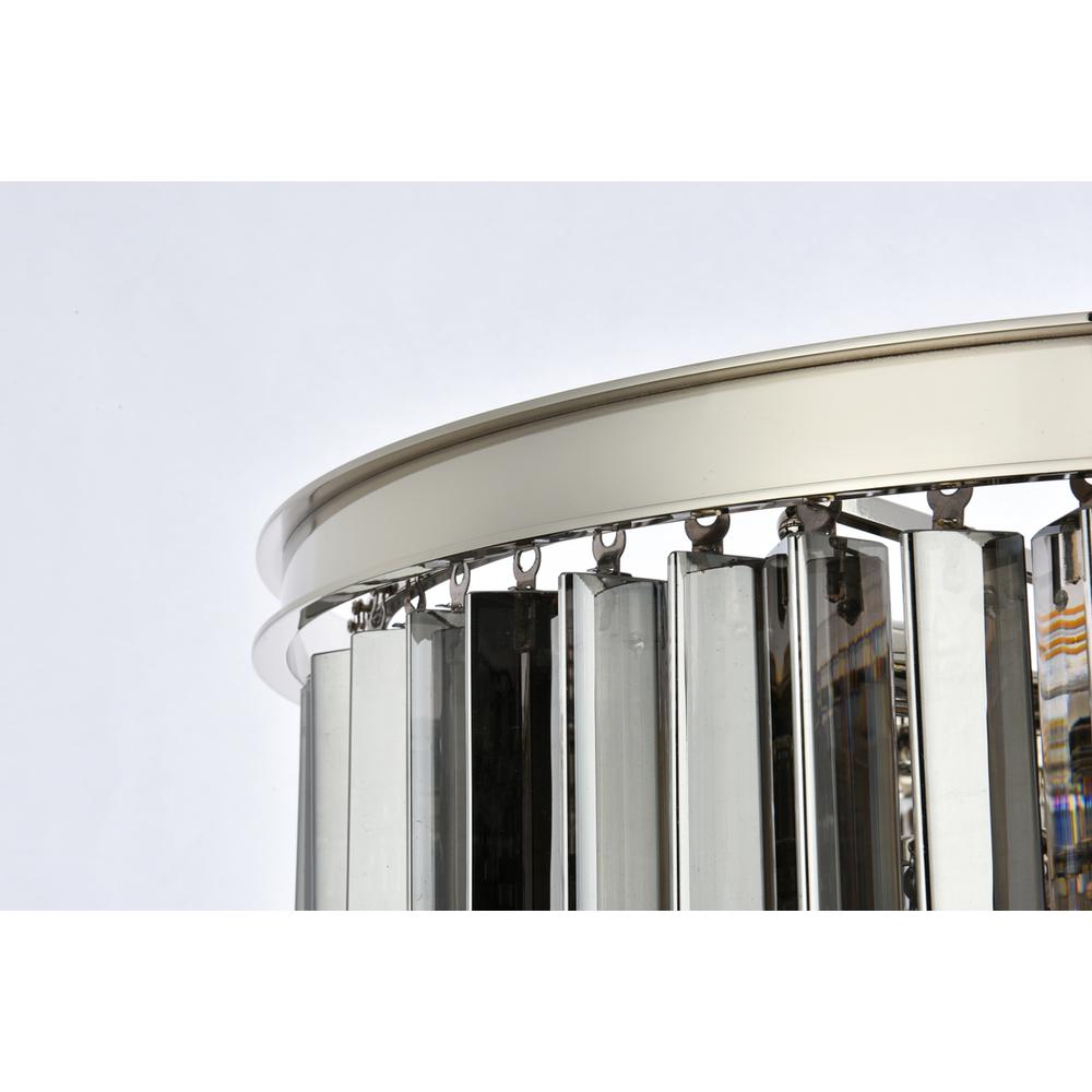 Sydney 9 light polished nickel Chandelier Silver Shade (Grey) Royal Cut Crystal. Picture 5