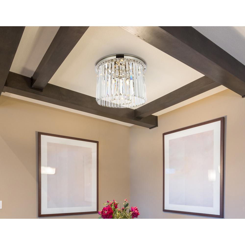 Sydney 6 light polished nickel Flush Mount Clear Royal Cut Crystal. Picture 8